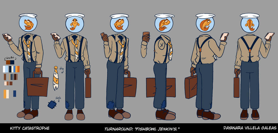 "Kitty Catastrophe"- Fish Bowl Jenkin's turnaround (final design)