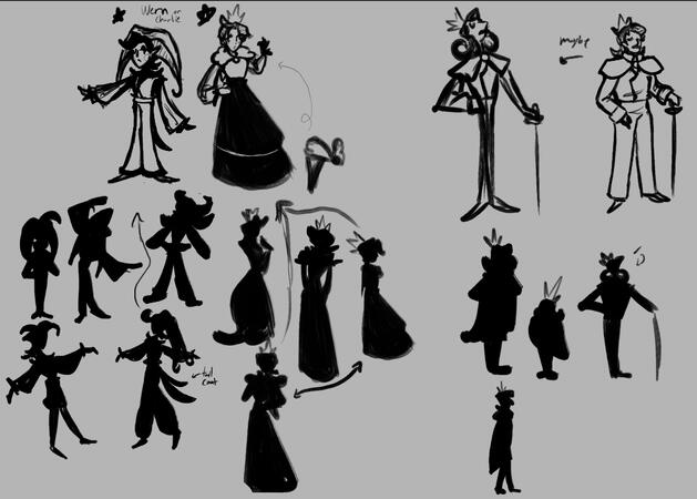 "Jesters Rose": Character/Silhouette Concepts