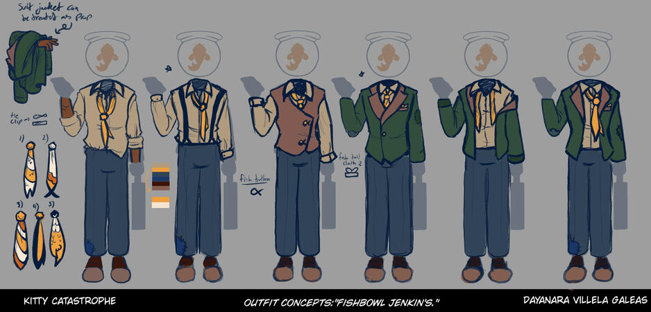 "Kitty Catastrophe"- Fish Bowl Jenkin's outfit Concepts